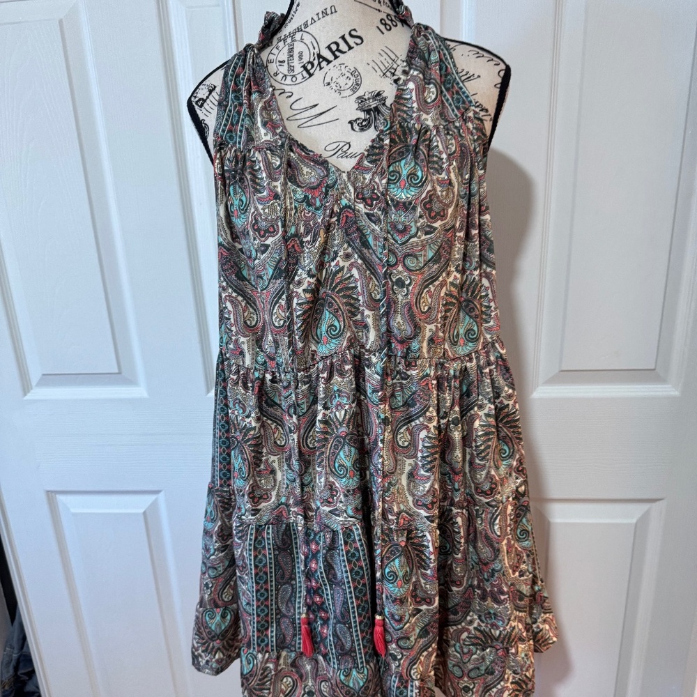 NWT- Paani Boho Paisley Print Sleeveless Dress